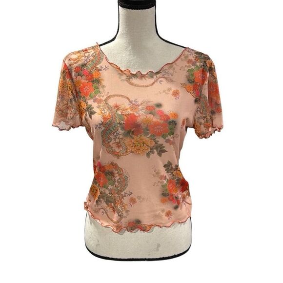 Urban Outfitters mesh floral crop top - Picture 1 of 6